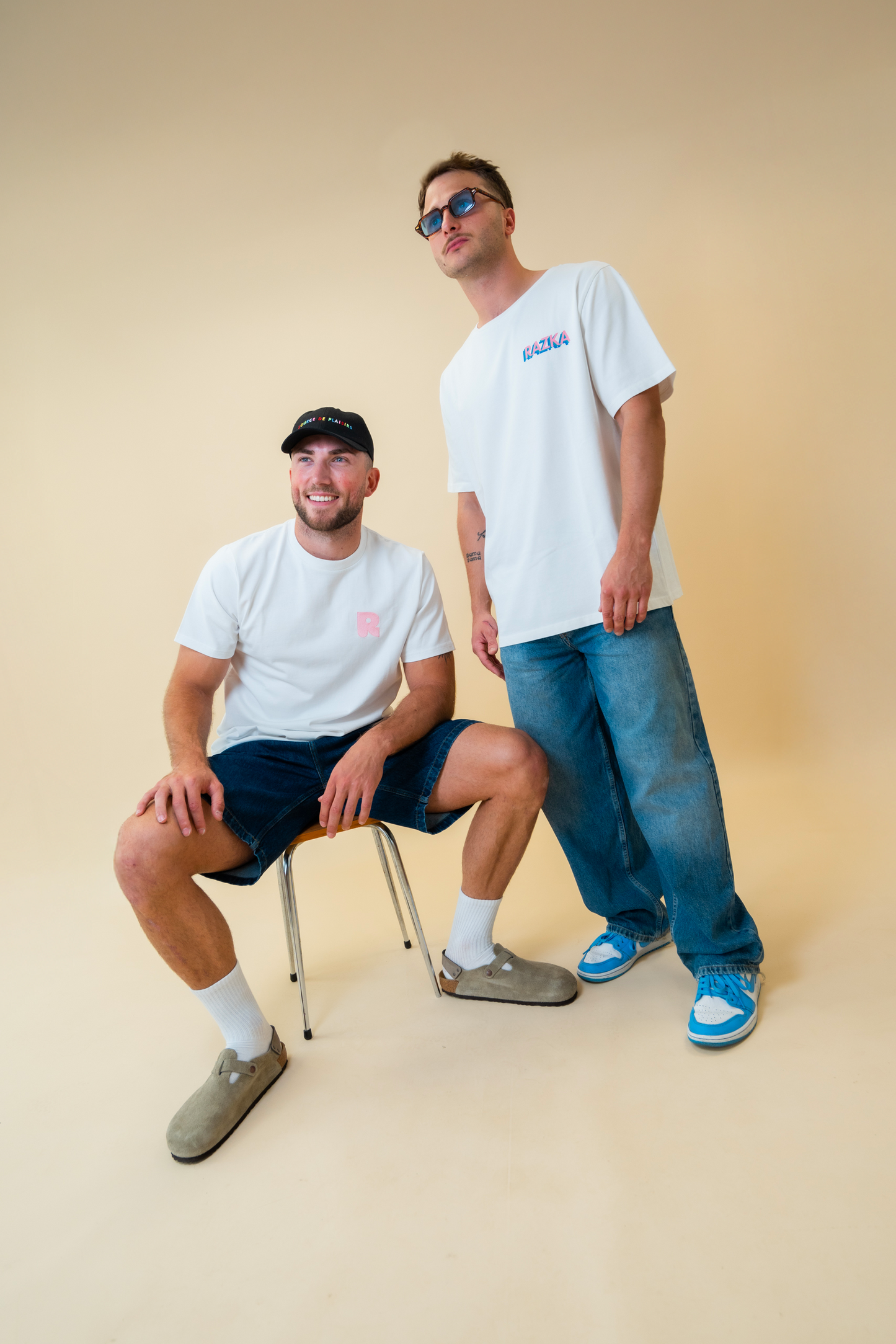 T-shirt ICONIQUE – BLANC & ROSE