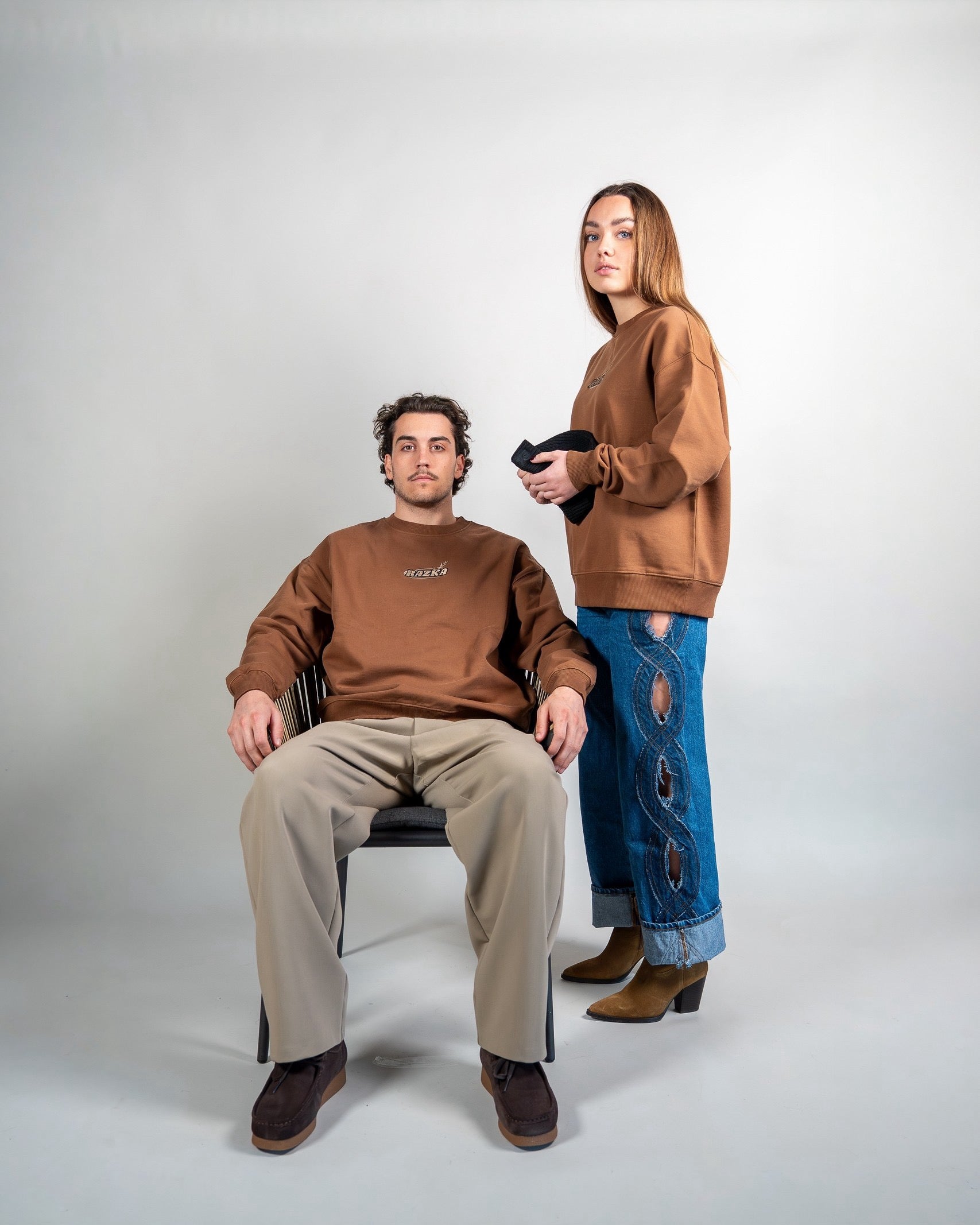 Pull OVERSIZE OLD LOGO - MARRON