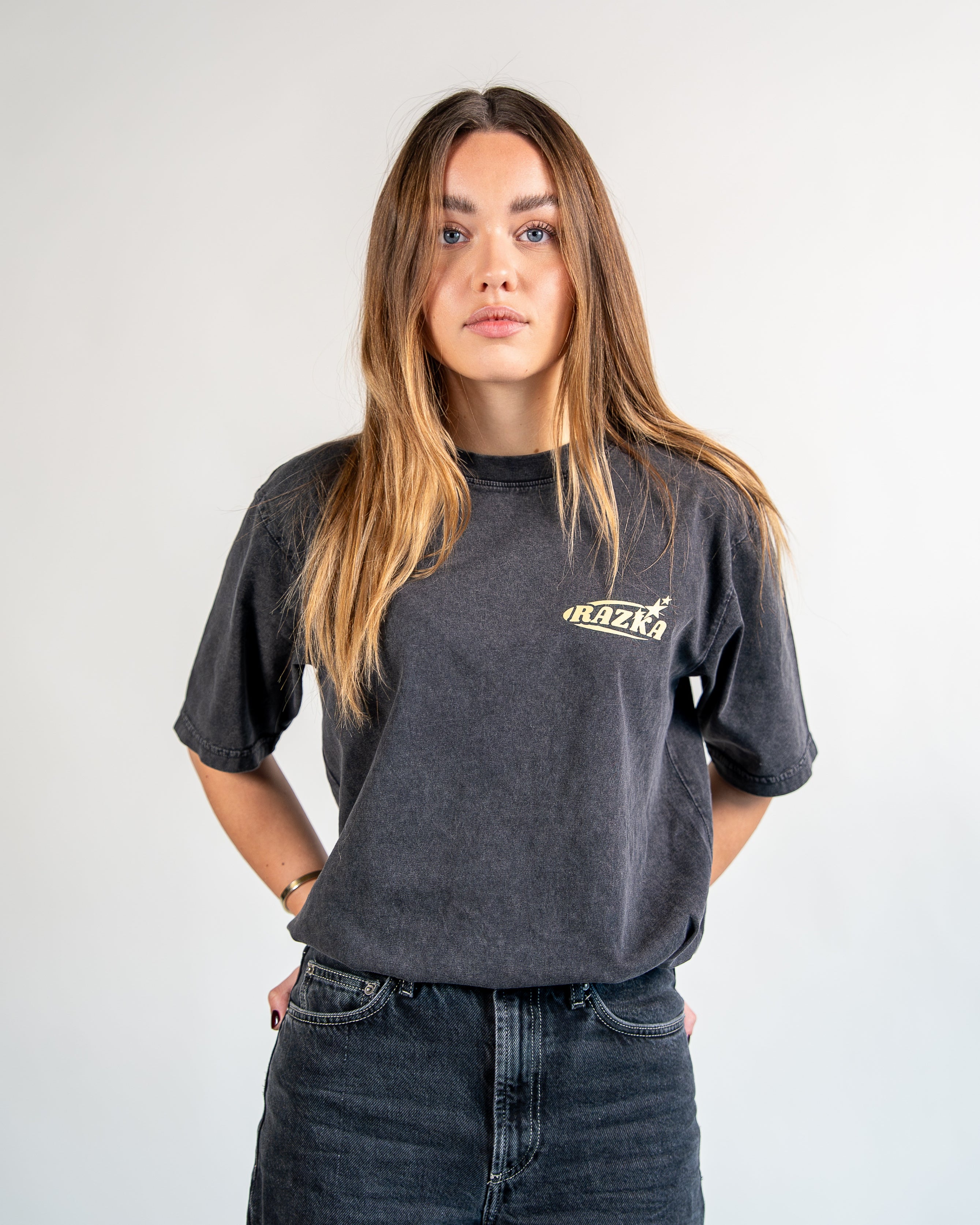 T-shirt LOGO OLD SCHOOL - GRIS CHINÉ