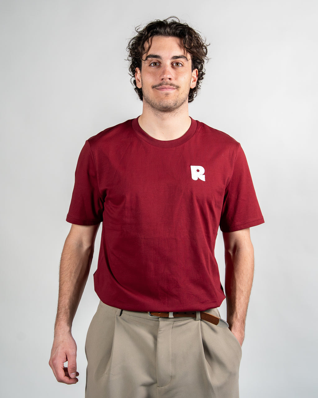 T-shirt ICONIQUE - ROUGE BORDEAUX & BEIGE