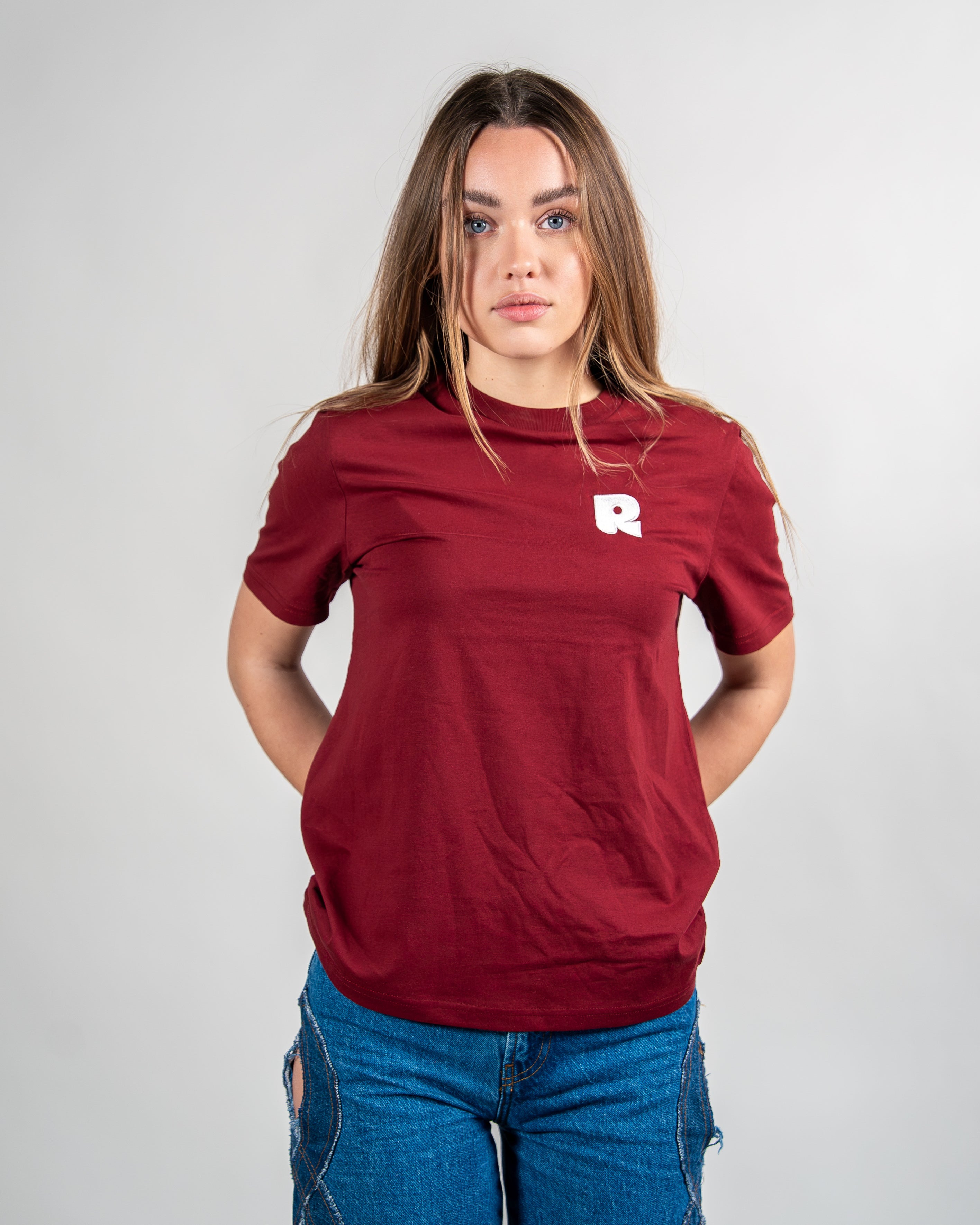 T-shirt ICONIQUE - ROUGE BORDEAUX & BEIGE