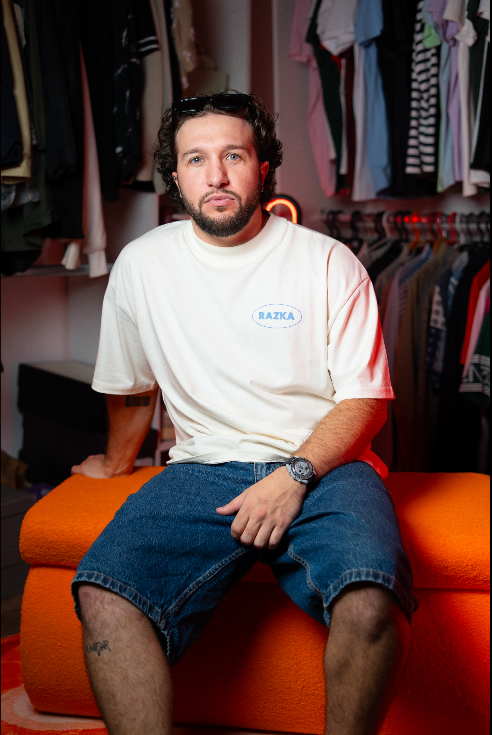 T-shirt RAZKA SUMMER BEIGE/BLEU