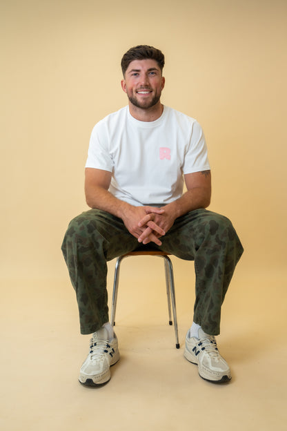 T-shirt ICONIQUE – BLANC & ROSE