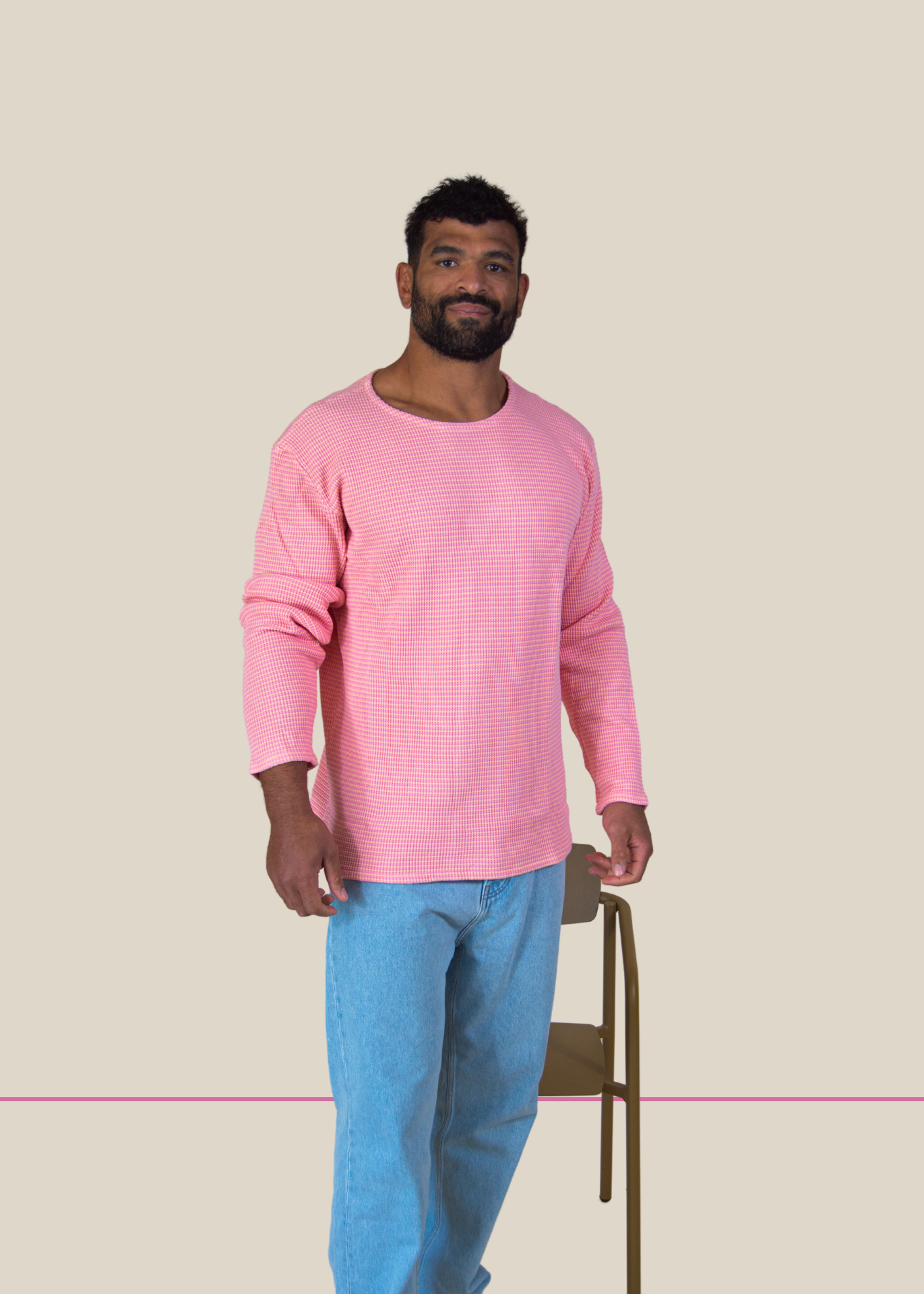 The pink sweater