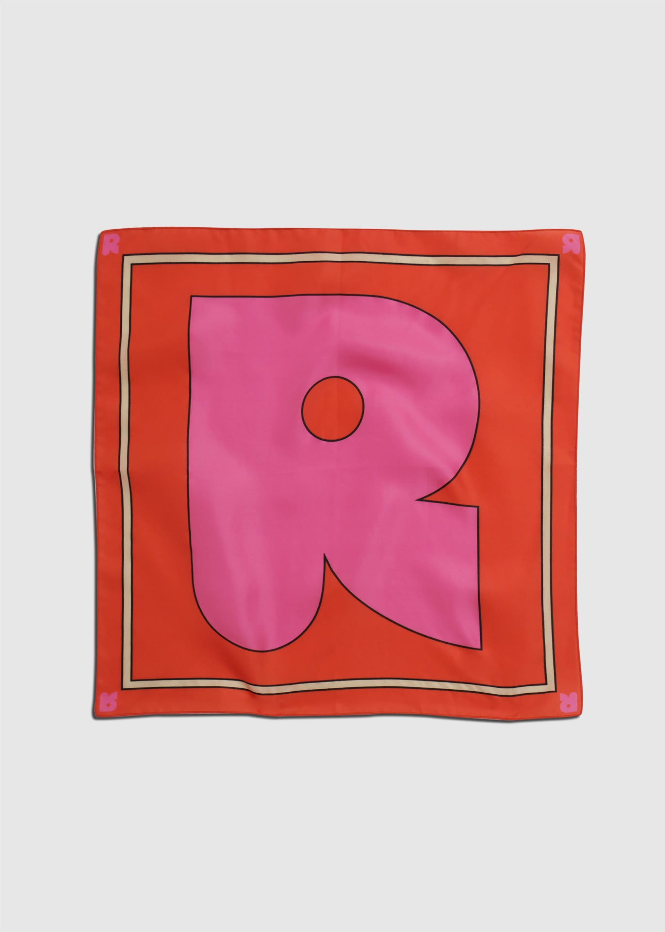 Orange and pink silk scarf