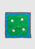 Le carré de soie vert et bleu
